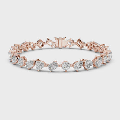 Elegant 0.8 CT Mixed-Cut VVS Moissanite Diamond Tennis Bracelet Unisex