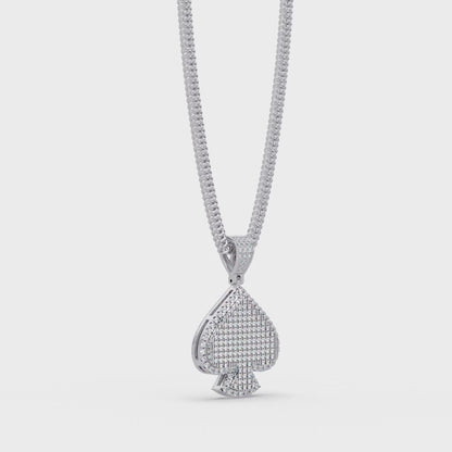 Ace of Spades VVS Moissanite Diamond Luxury Pendant