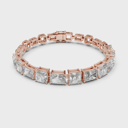 Tennis 1 CT VVS Moissanite Emerald & Baguette Cut Diamond Unique Design Unisex Bracelet