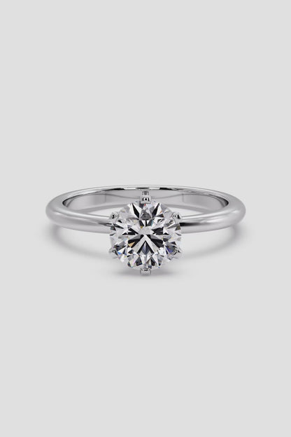 1.5 CT Round Cut Lab Grown Diamond Solitaire Simple Daily Wear Women's Ring