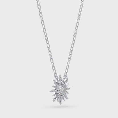 Radiant Sunburst VVS Moissanite Diamond Pendant Diamond Dazzling Sun Jewelry