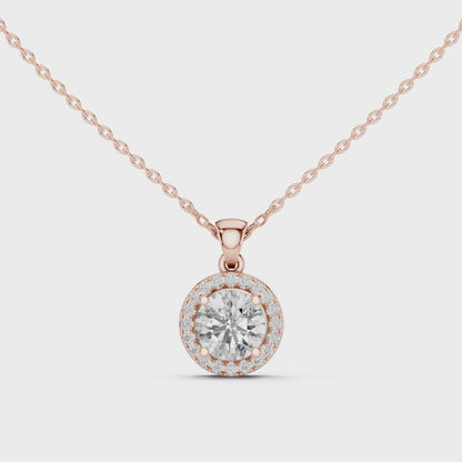 Elegant 3 CT Round-Cut Diamond 4-Prong Solitaire Pendant