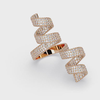 Iced-Out VVS Moissanite Pavé Wrap Ring for Women