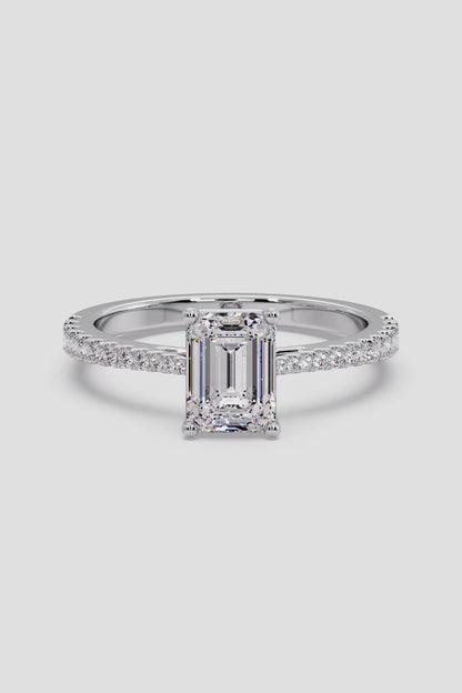 Emerald Cut 1.5 CT Lab Grown Diamond Simple Solitaire Daily Wear Ring for Women