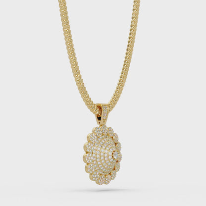 Premium Round Cluster Moissanite Pendant VVS Moissanite Diamonds
