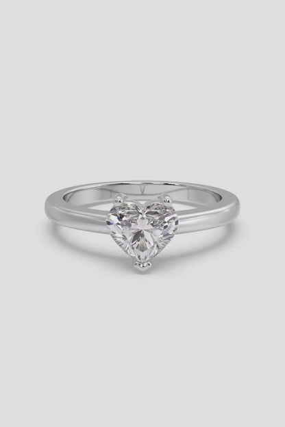 1.5 CT HEART CUT LAB GROWN DIAMOND 3 PRONG SET LOVE SYMBOL DIAMOND RING