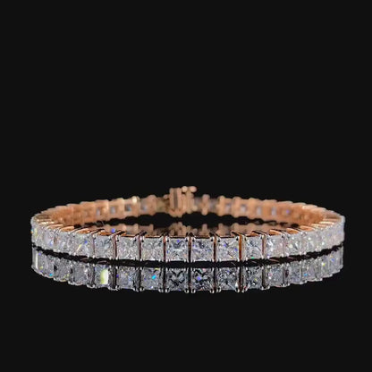 Classic 1 CT Princess-Cut VVS Moissanite Diamond Tennis Bracelet Unisex