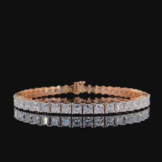 Classic 1 CT Princess-Cut VVS Moissanite Diamond Tennis Bracelet Unisex
