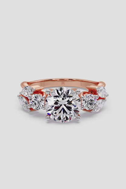 Solitaire Round 1.5 CT Lab Grown Diamond Mix Diamond Engagement Ring