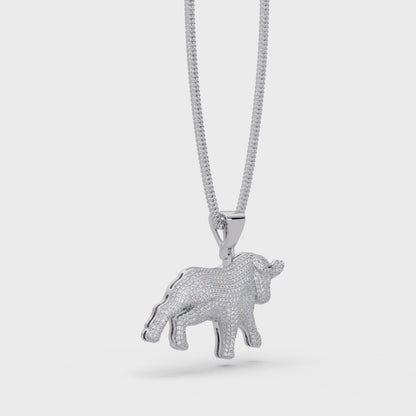 Majestic Ox VVS Moissanite Diamond Animal Love  Pendant