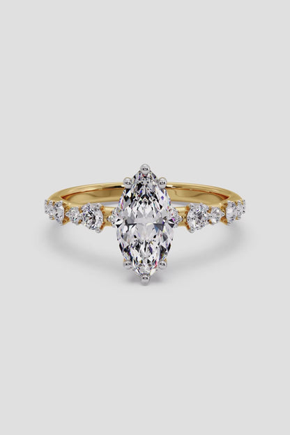 Elegant 2 CT Marquise-Cut Lab-Grown Diamond 6-Prong Solitaire Ring