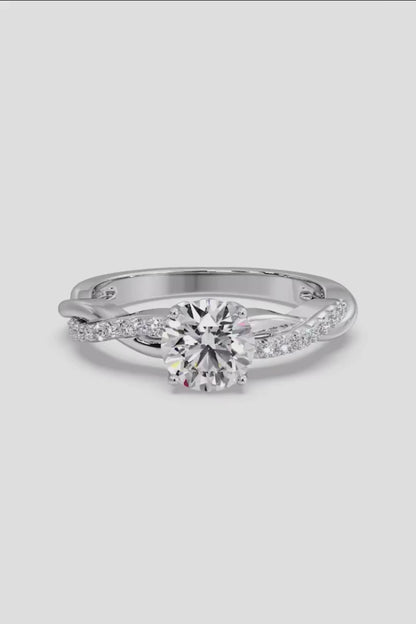 Round 1.0 CT Lab Grown Diamond Eternity Band Custom Design Solitaire Ring