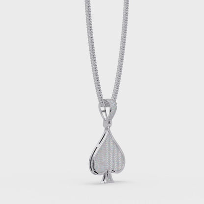 Ace of Spades VVS Moissanite Diamond Pendant Iced Out Diamond Card Symbol Jewelry