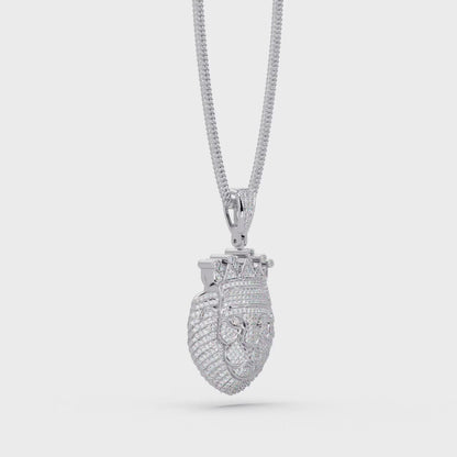 Crown Lion Head VVS Moissanite Diamond Statement Pendant
