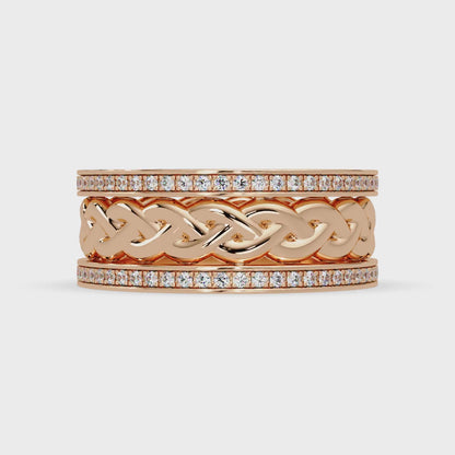 1.0 Ct Round Cut vvs Moissanite diamond Braided Band Ring