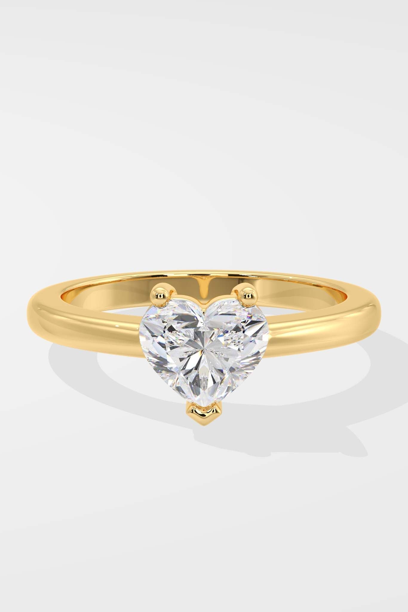 1.5 CT HEART CUT LAB GROWN DIAMOND 3 PRONG SET LOVE SYMBOL DIAMOND RING