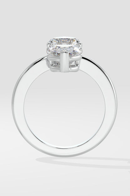 Romantic 0.9 CT Heart-Cut Lab-Grown Diamond 3-Prong Double Band Love Symbol Ring